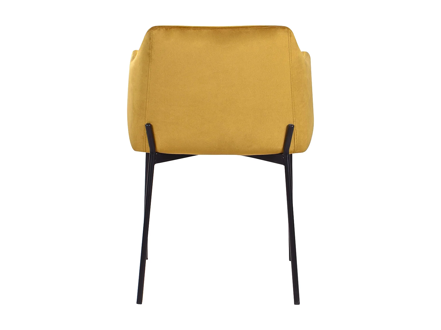 Poltrona in velluto giallo senape con gambe in metallo nero - Glam