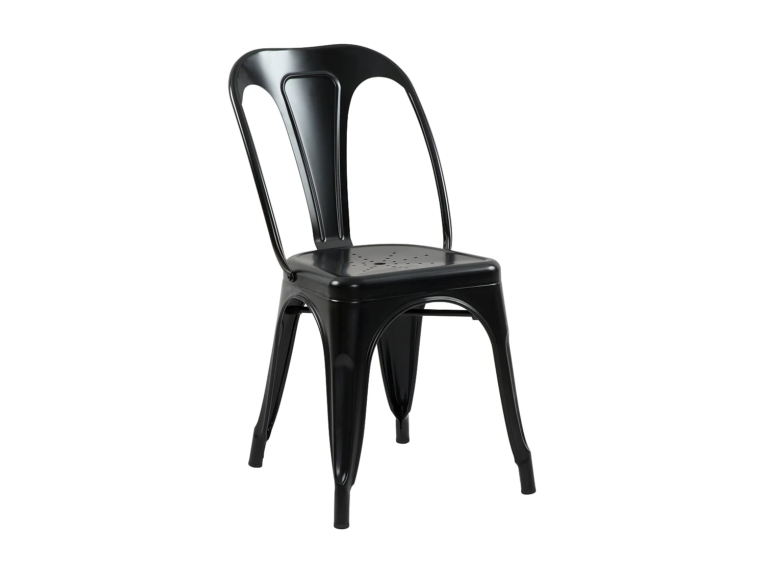 Lot de 2 chaises en métal noir mat - Indus