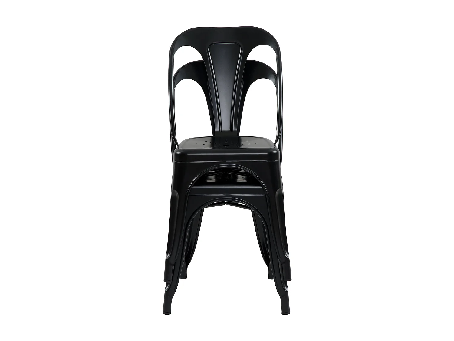 Lot de 2 chaises en métal noir mat - Indus