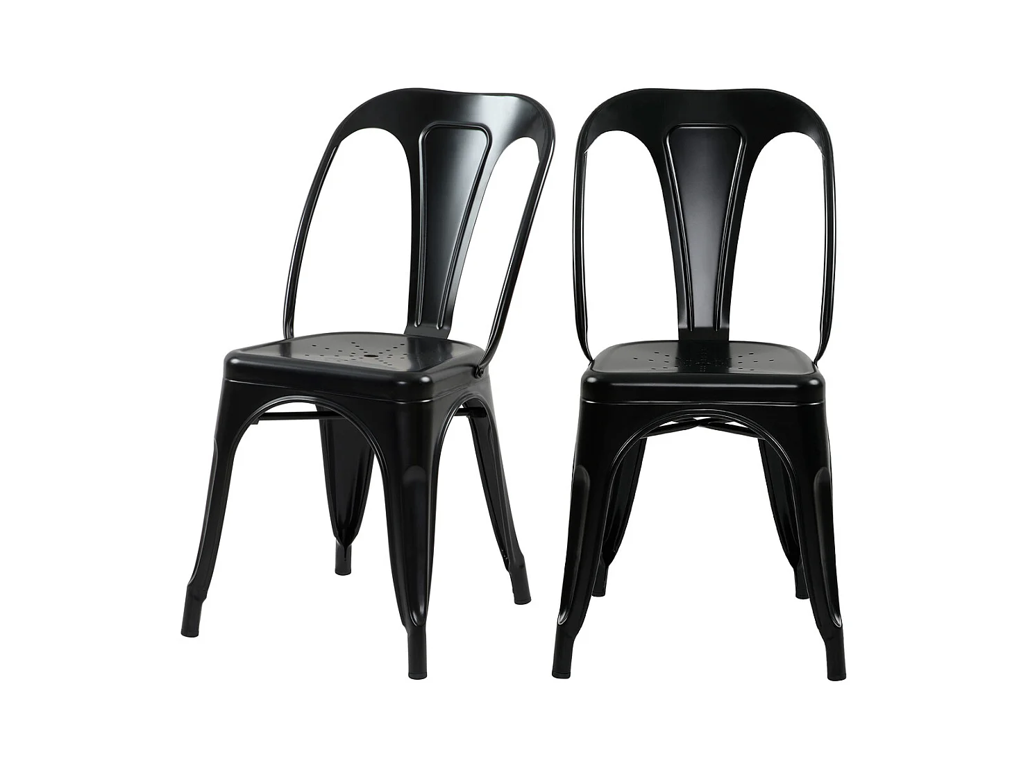 Lot de 2 chaises en métal noir mat - Indus