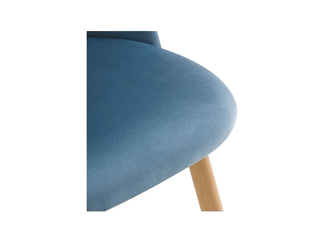 Set di 2 sedie in velluto blu con gambe in metallo - Cozy