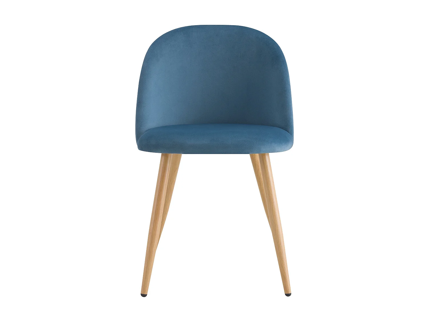Lot de 2 chaises en velours bleu et pieds en métal - Cozy