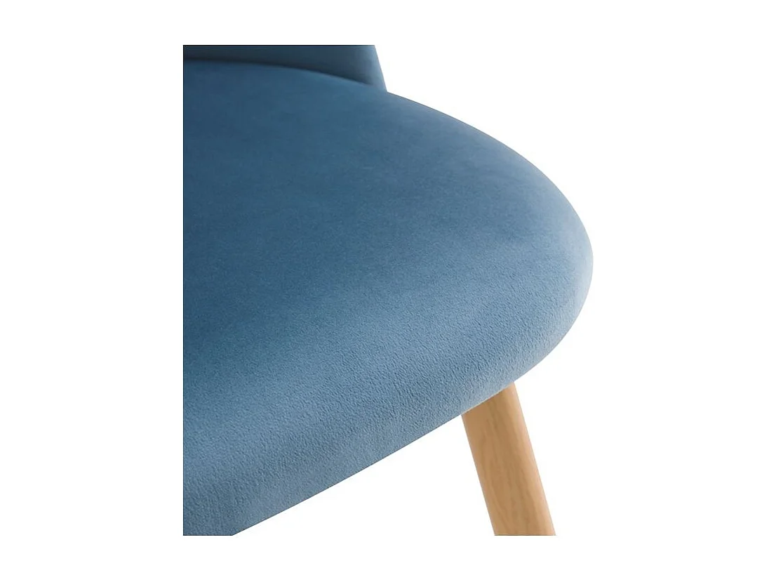 Lot de 2 chaises en velours bleu et pieds en métal - Cozy