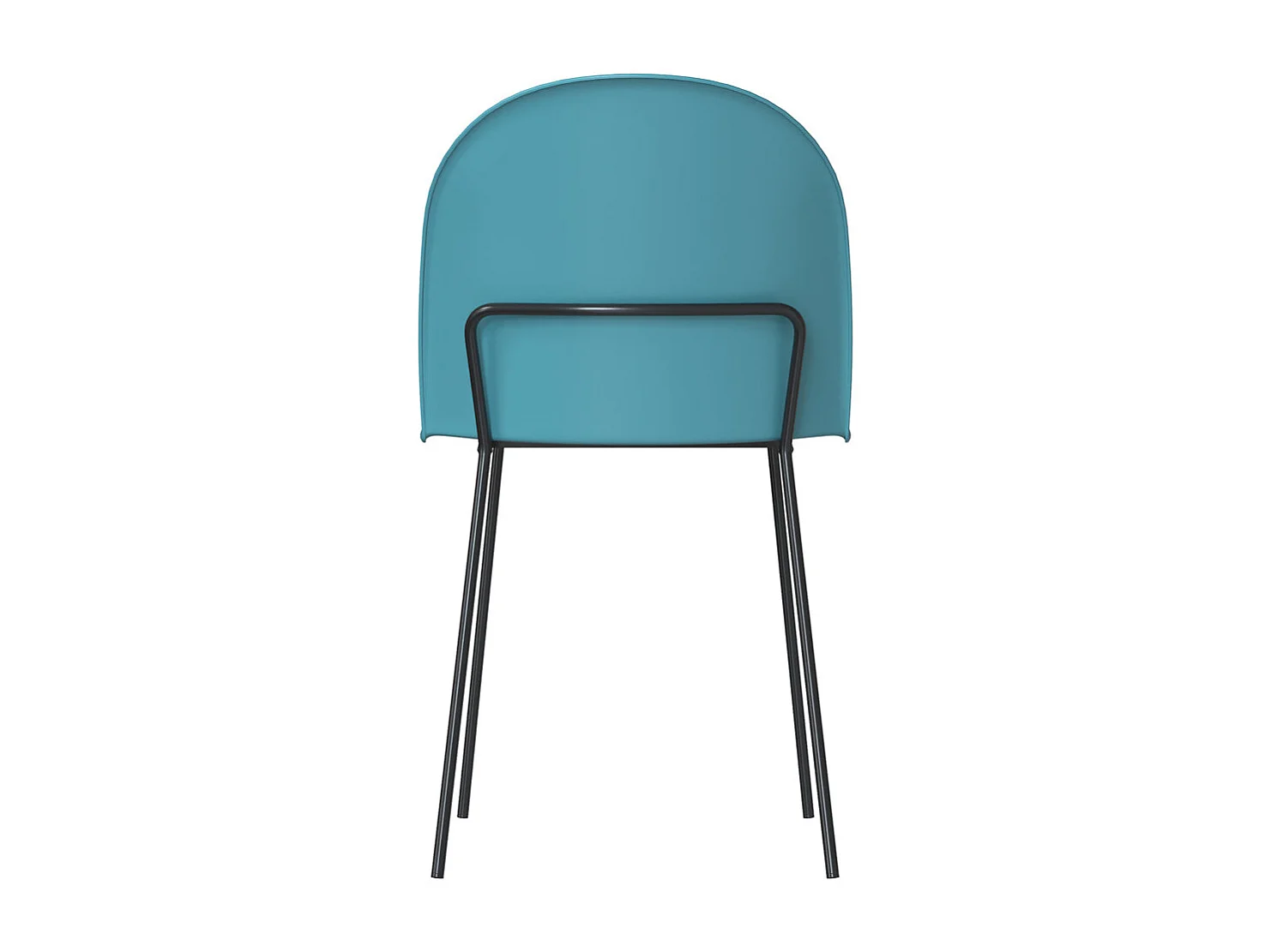 Lot de 2 chaises bleues en plastique, tissu gris et pieds en métal - Lulu