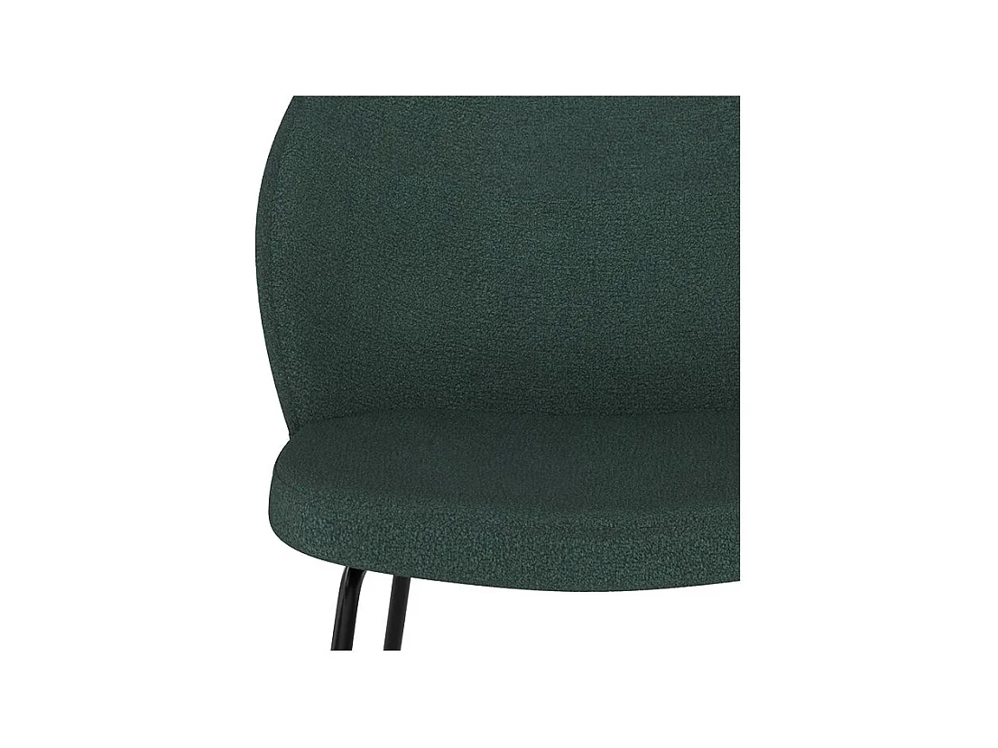 Set de 2 sillas verdes en tejido bouclé con base de metal - Groom