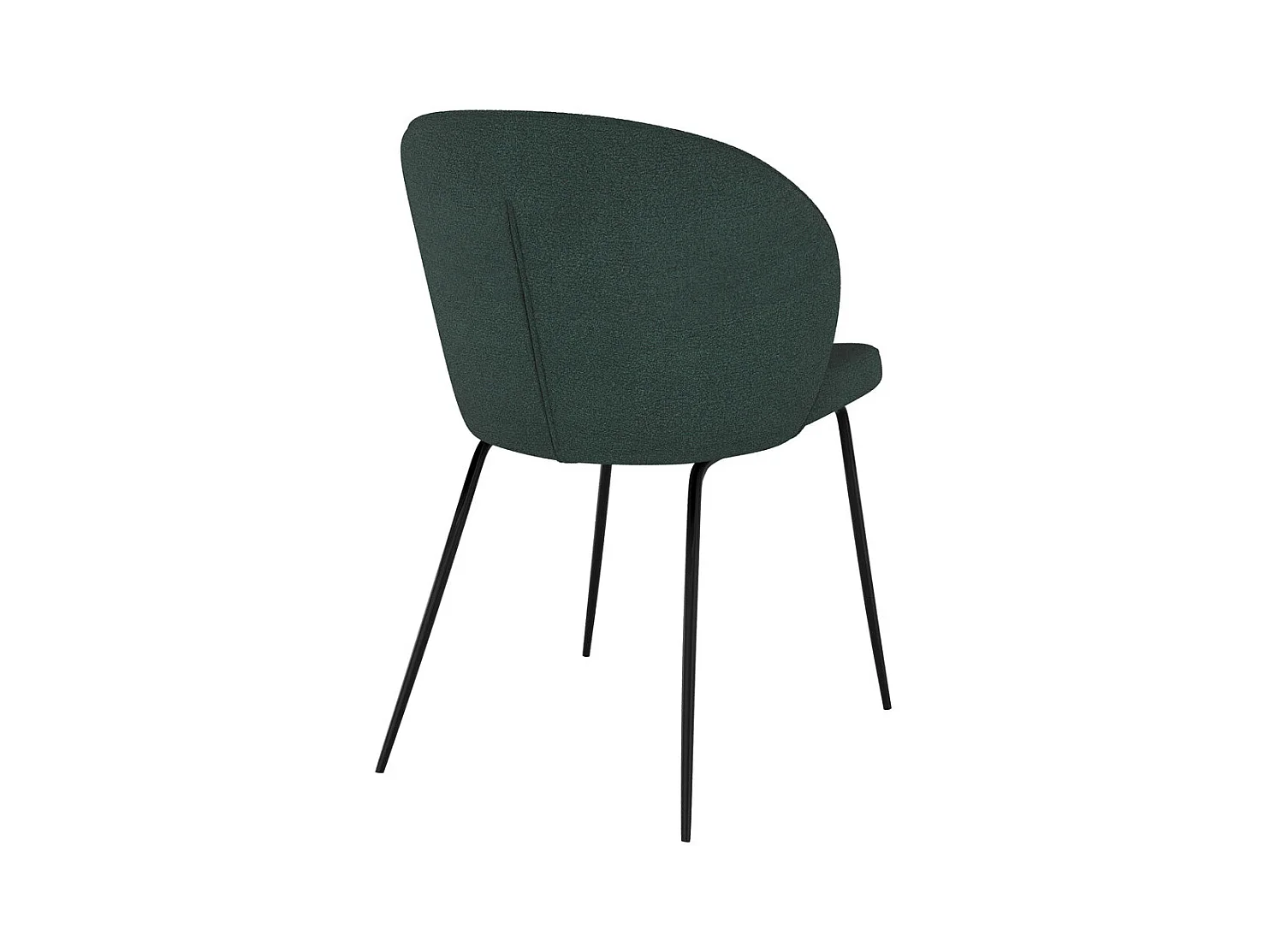 Set de 2 sillas verdes en tejido bouclé con base de metal - Groom