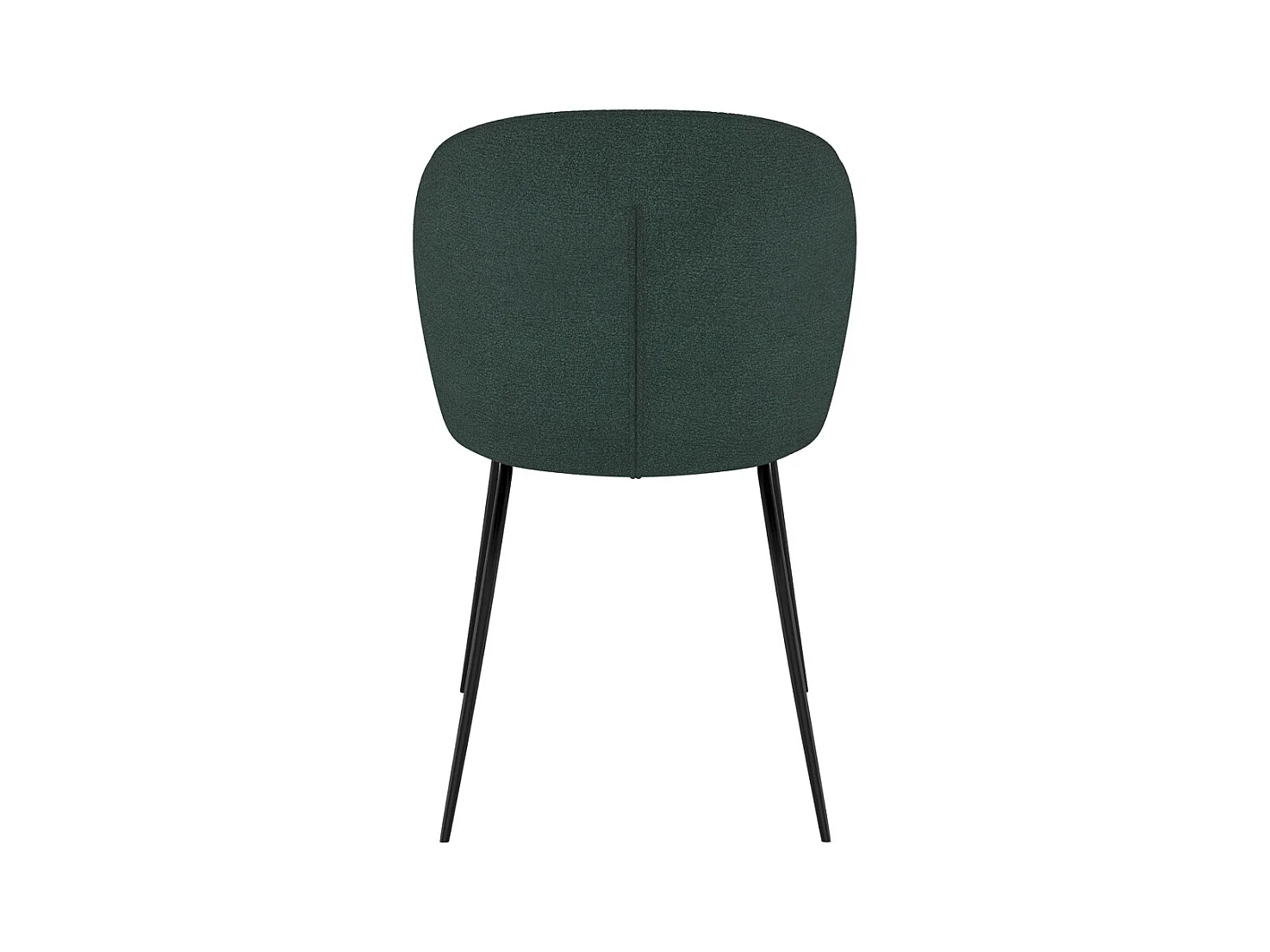 Lot de 2 chaises vertes en tissu bouclette et pied en métal - Groom