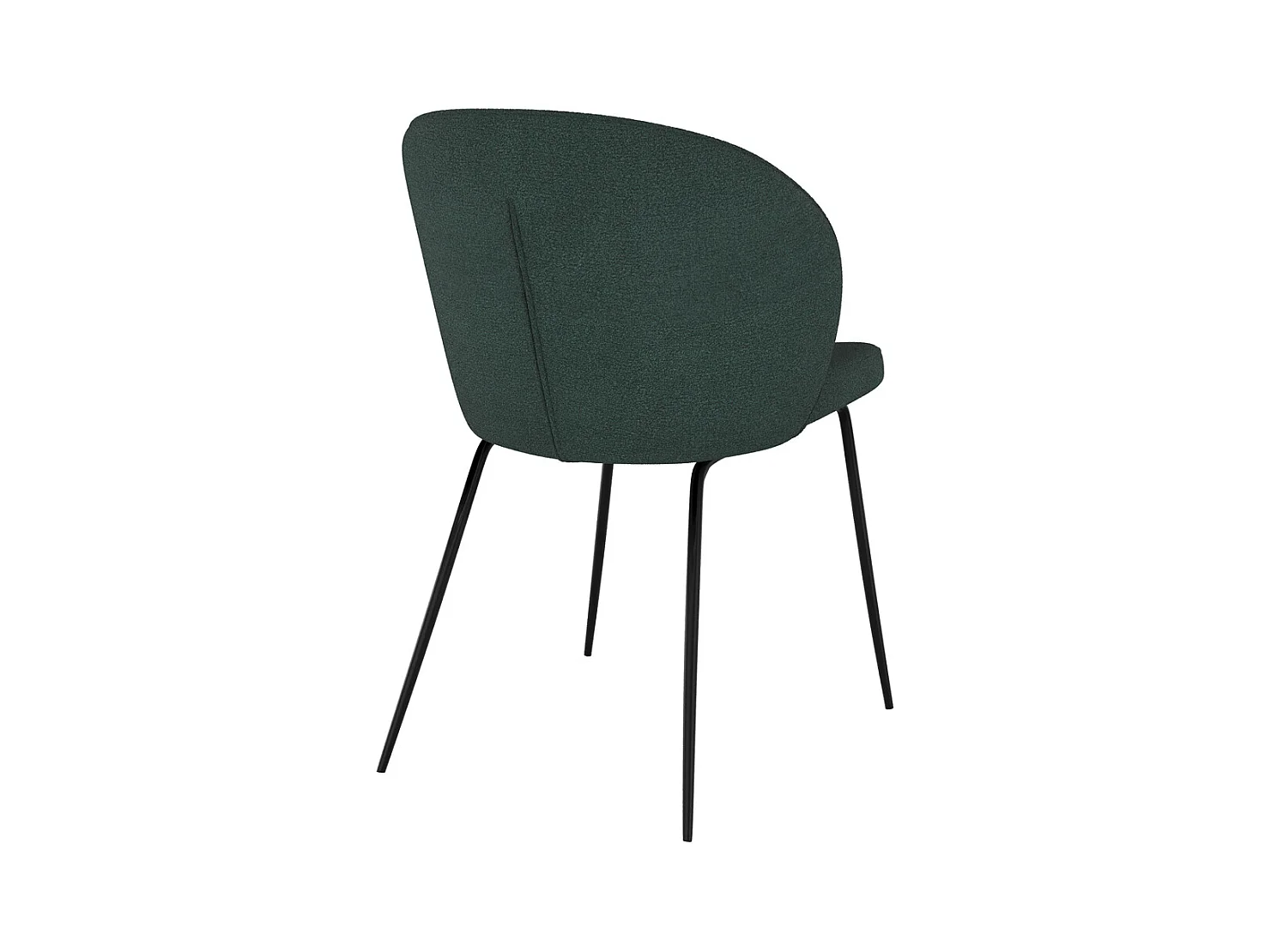 Lot de 2 chaises vertes en tissu bouclette et pied en métal - Groom