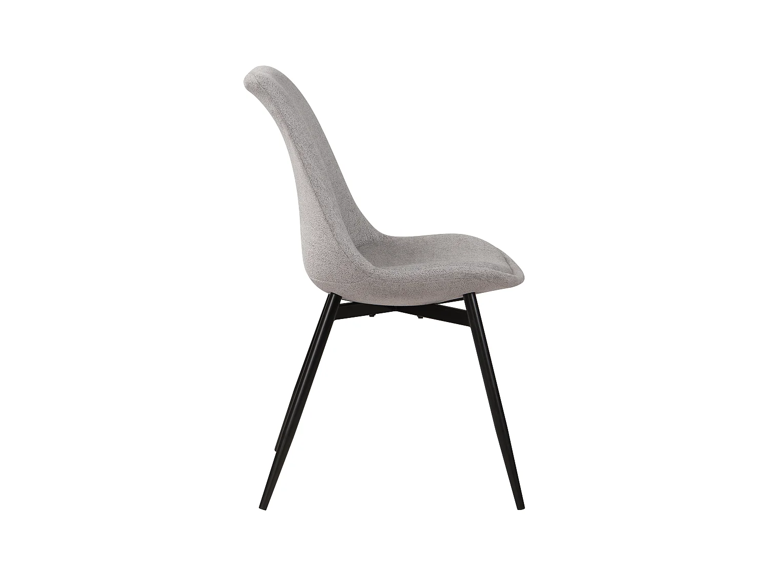 Lot de 2 chaises en tissu gris clair chiné et pieds en métal - Filipi