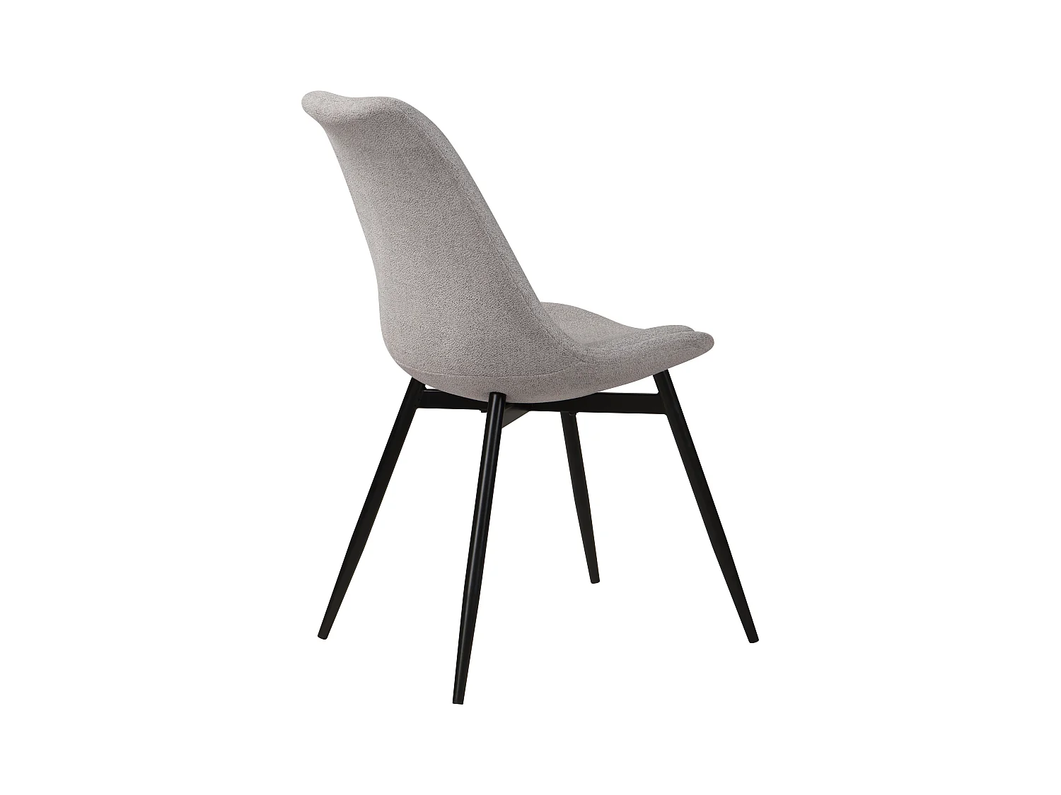 Lot de 2 chaises en tissu gris clair chiné et pieds en métal - Filipi