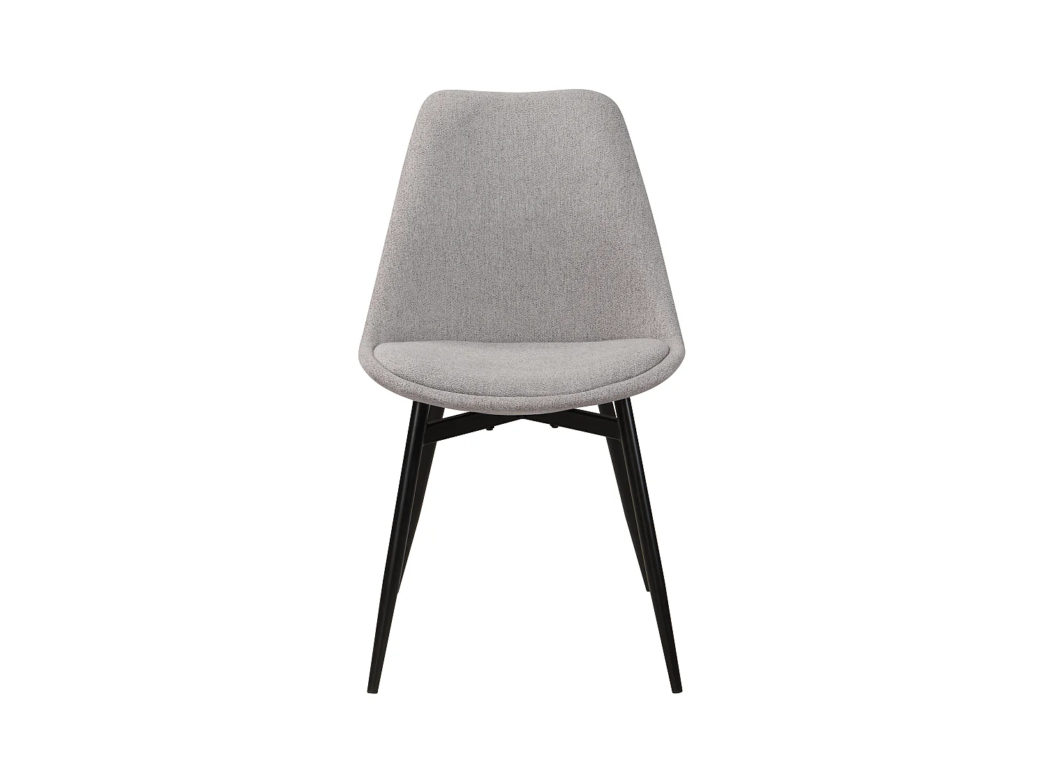 Lot de 2 chaises en tissu gris clair chiné et pieds en métal - Filipi