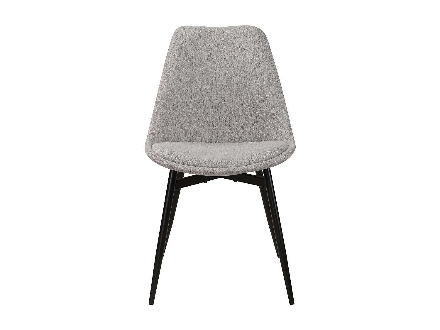 Set de 2 sillas de tela gris claro con patas de metal - Filipi