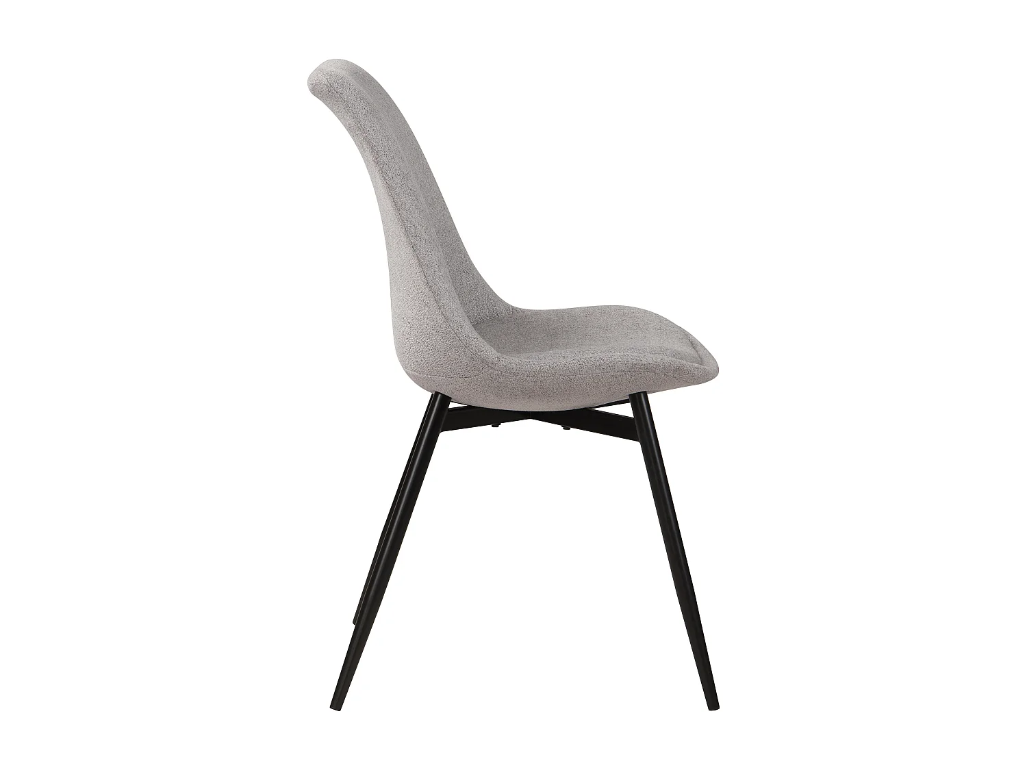 Set de 2 sillas de tela gris claro con patas de metal - Filipi