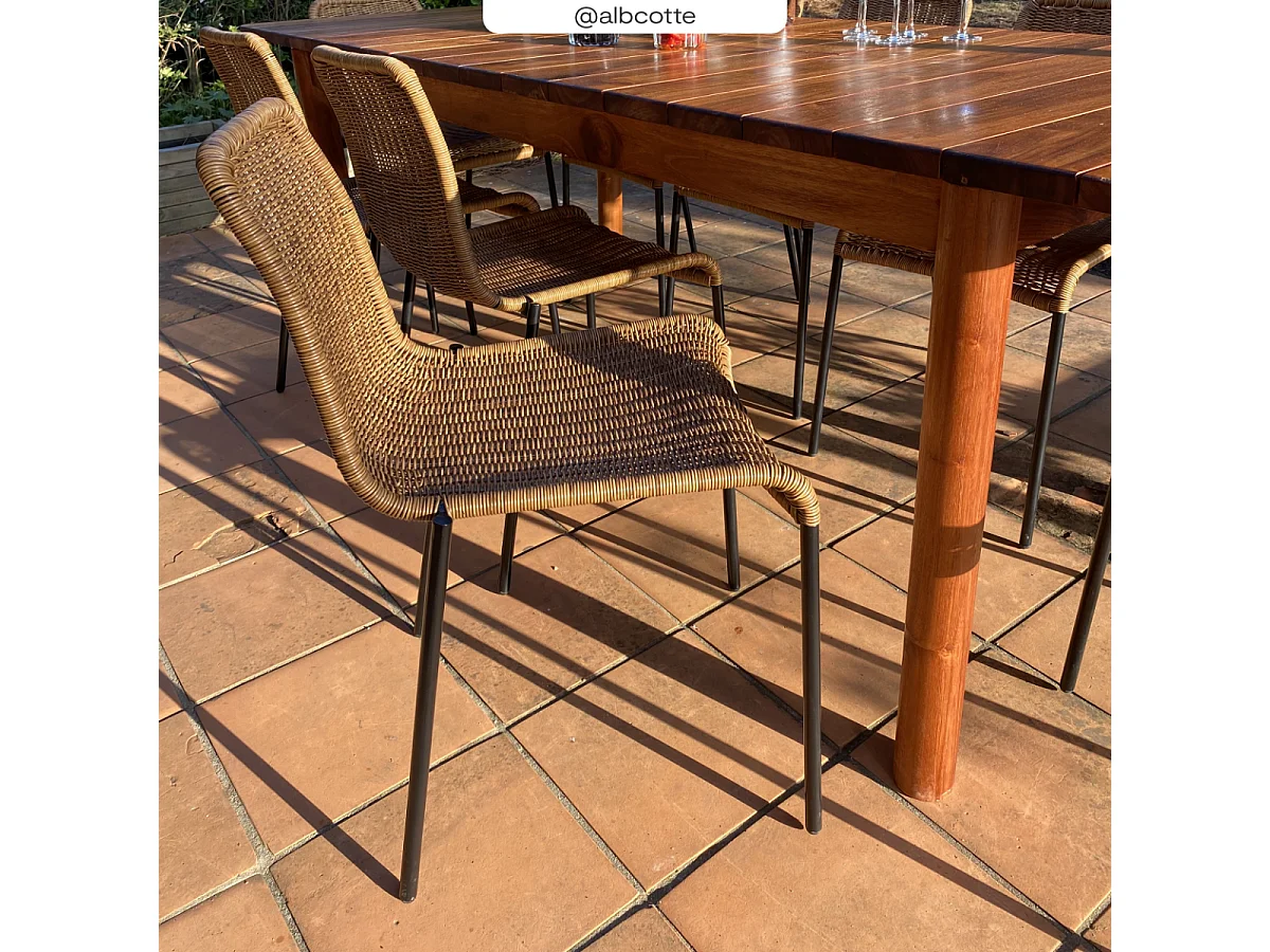 Lot de 2 chaises intérieur/extérieur en résine tressée naturelle - Sirivara