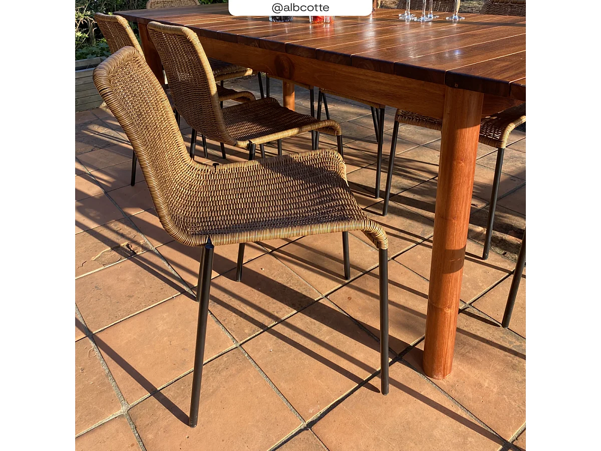 Set di 2 sedie per interni ed esterni in resina naturale intrecciata - Sirivara