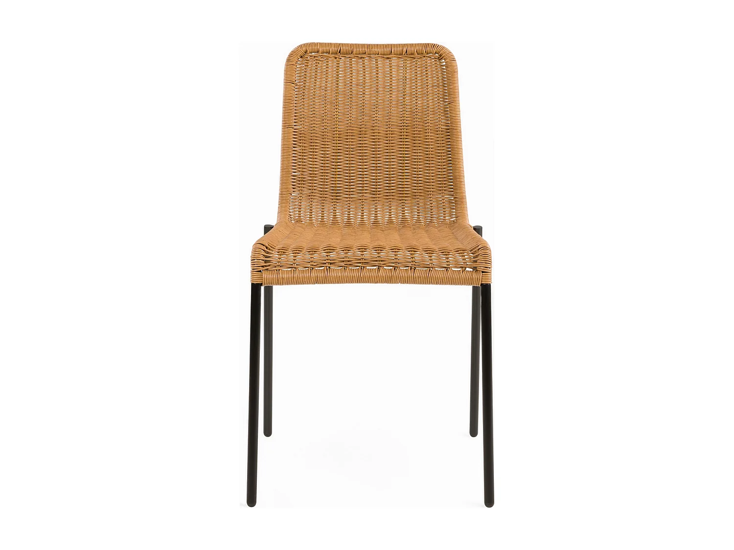 Lot de 2 chaises intérieur/extérieur en résine tressée naturelle - Sirivara