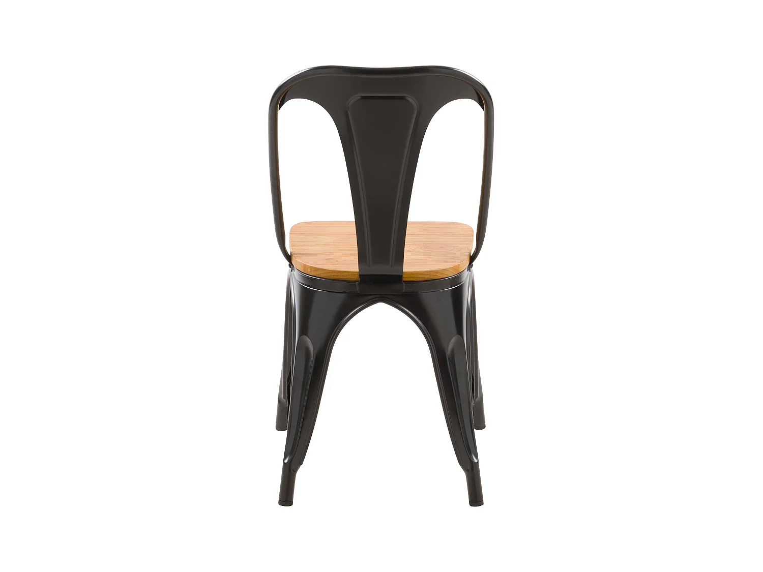 Lot de 2 chaises en métal noir et bois d'orme - Yoanna