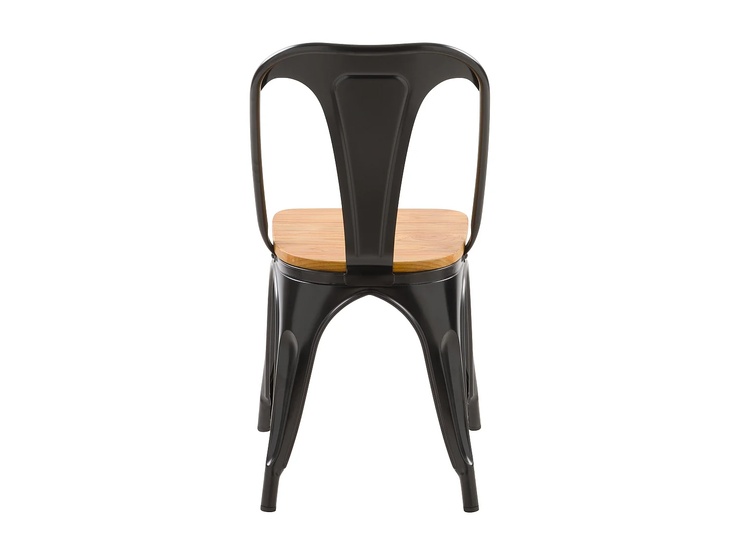 Lot de 2 chaises en métal noir et bois d'orme - Yoanna