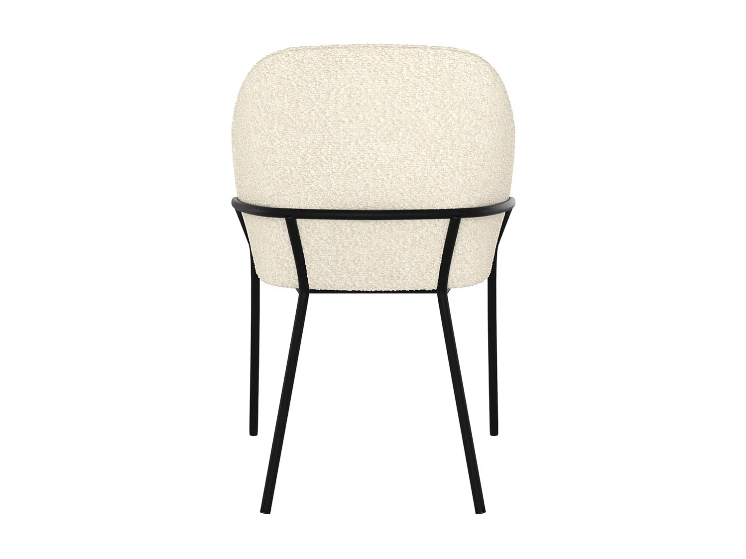 Silla con efecto bouclette de lana blanca y patas de metal - Toscane