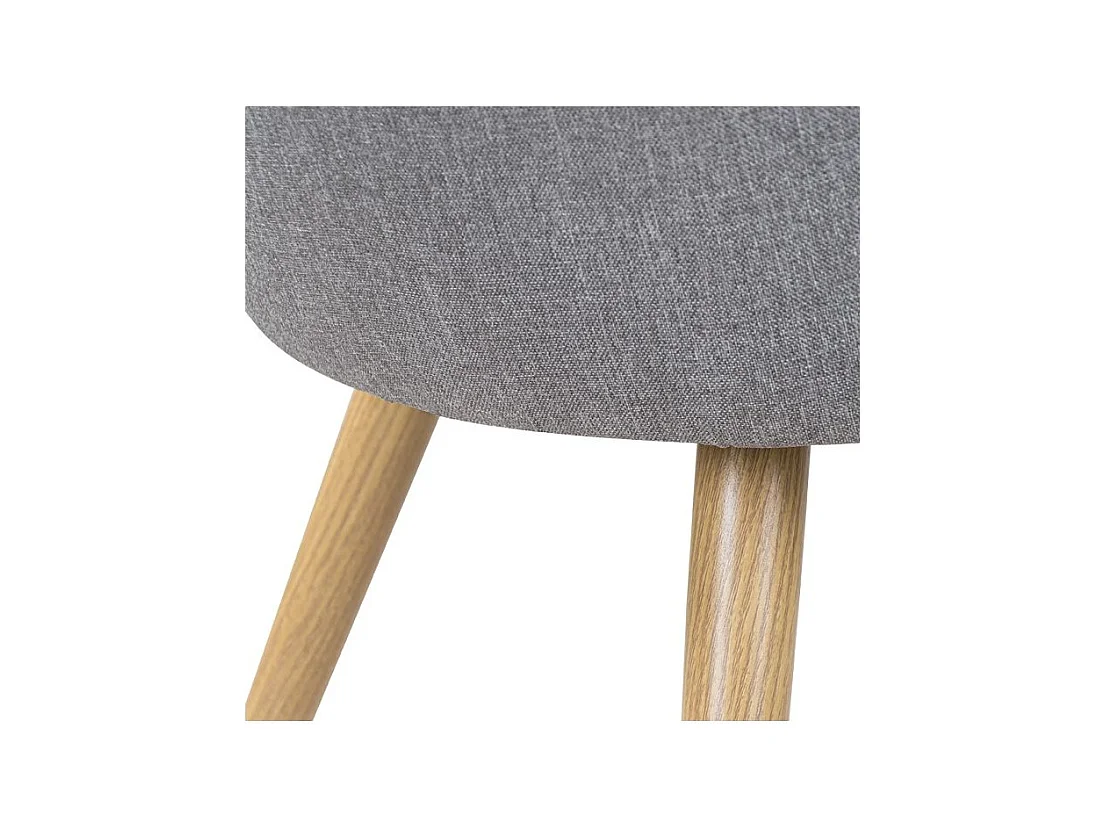 Set de 2 sillas de tela gris claro con patas de metal - Chiara