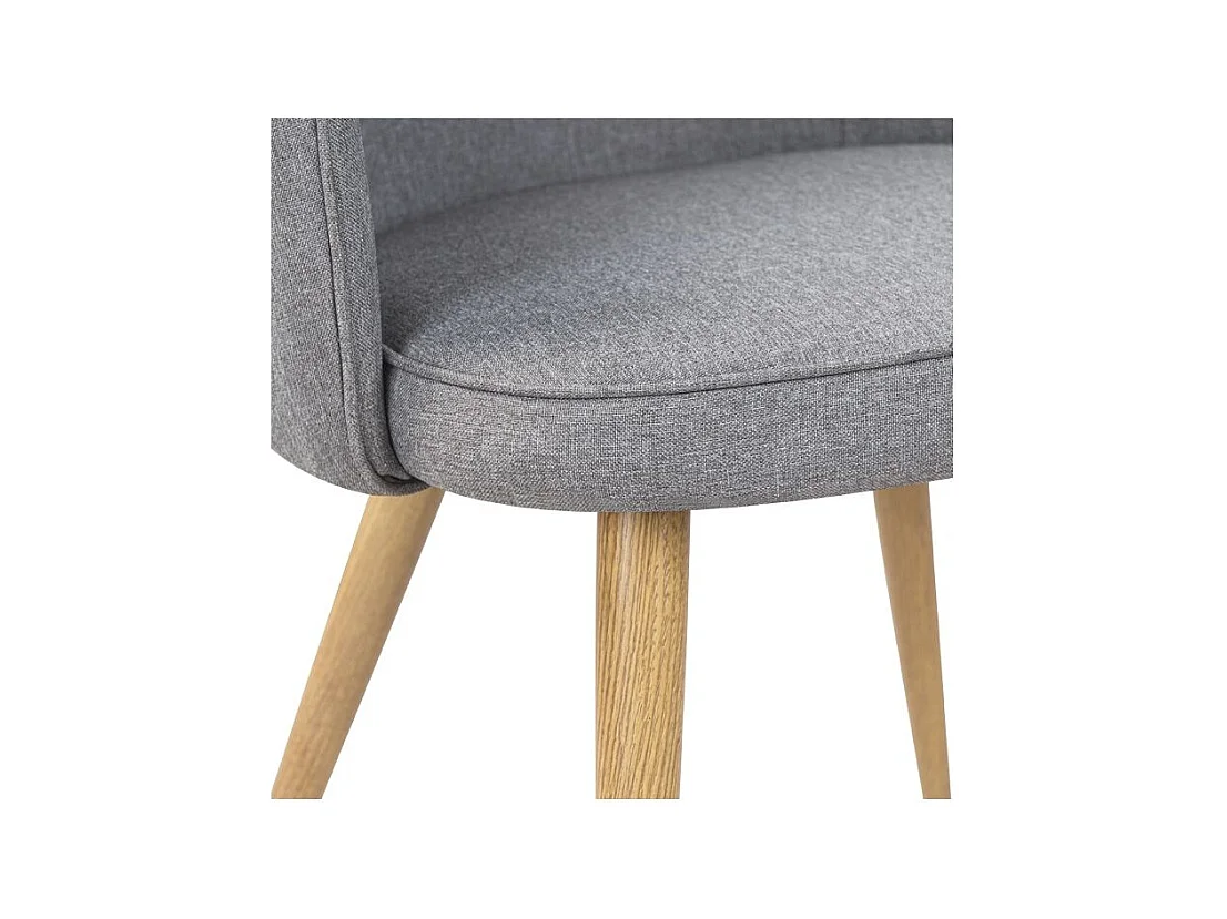 Set de 2 sillas de tela gris claro con patas de metal - Chiara