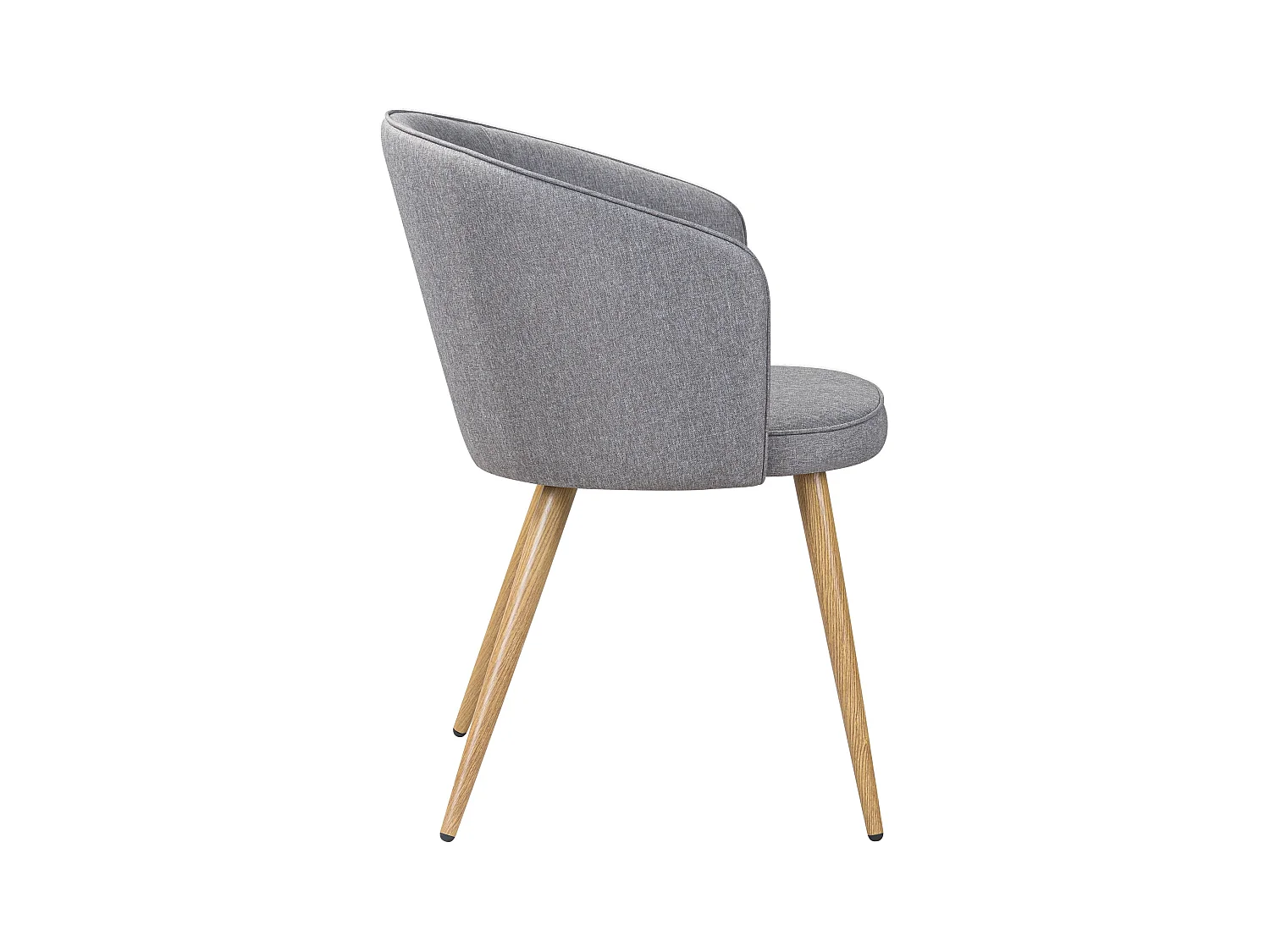 Set de 2 sillas de tela gris claro con patas de metal - Chiara