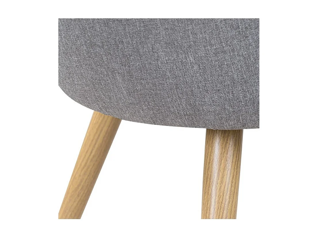 Lot de 2 chaises en tissu gris clair et pieds en métal - Chiara