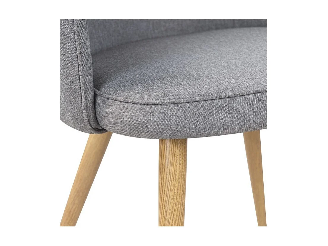 Lot de 2 chaises en tissu gris clair et pieds en métal - Chiara