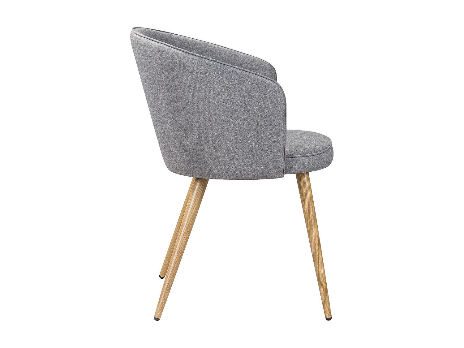 Lot de 2 chaises en tissu gris clair et pieds en métal - Chiara