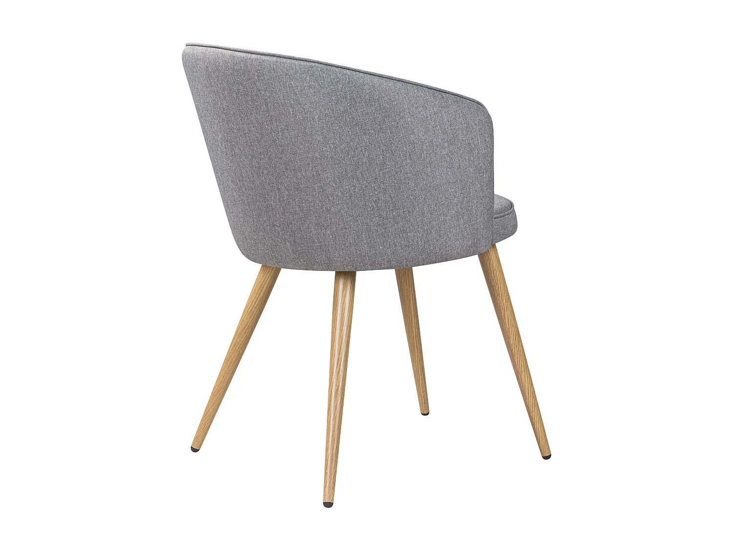 Lot de 2 chaises en tissu gris clair et pieds en métal - Chiara