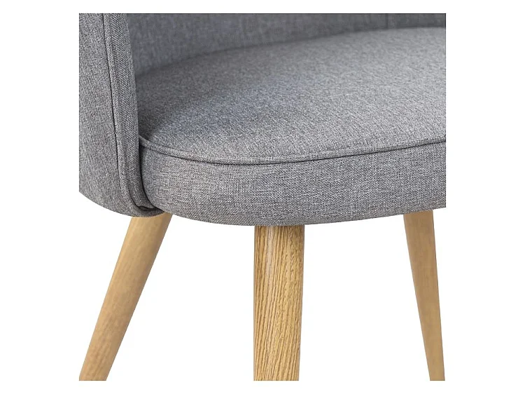 Set di 2 sedie in tessuto grigio chiaro con gambe in metallo - Chiara