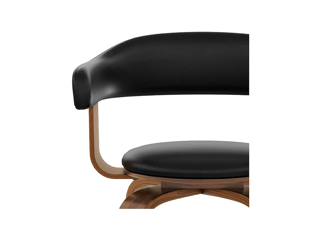 Silla con reposabrazos de cuero sintético negro - Harold