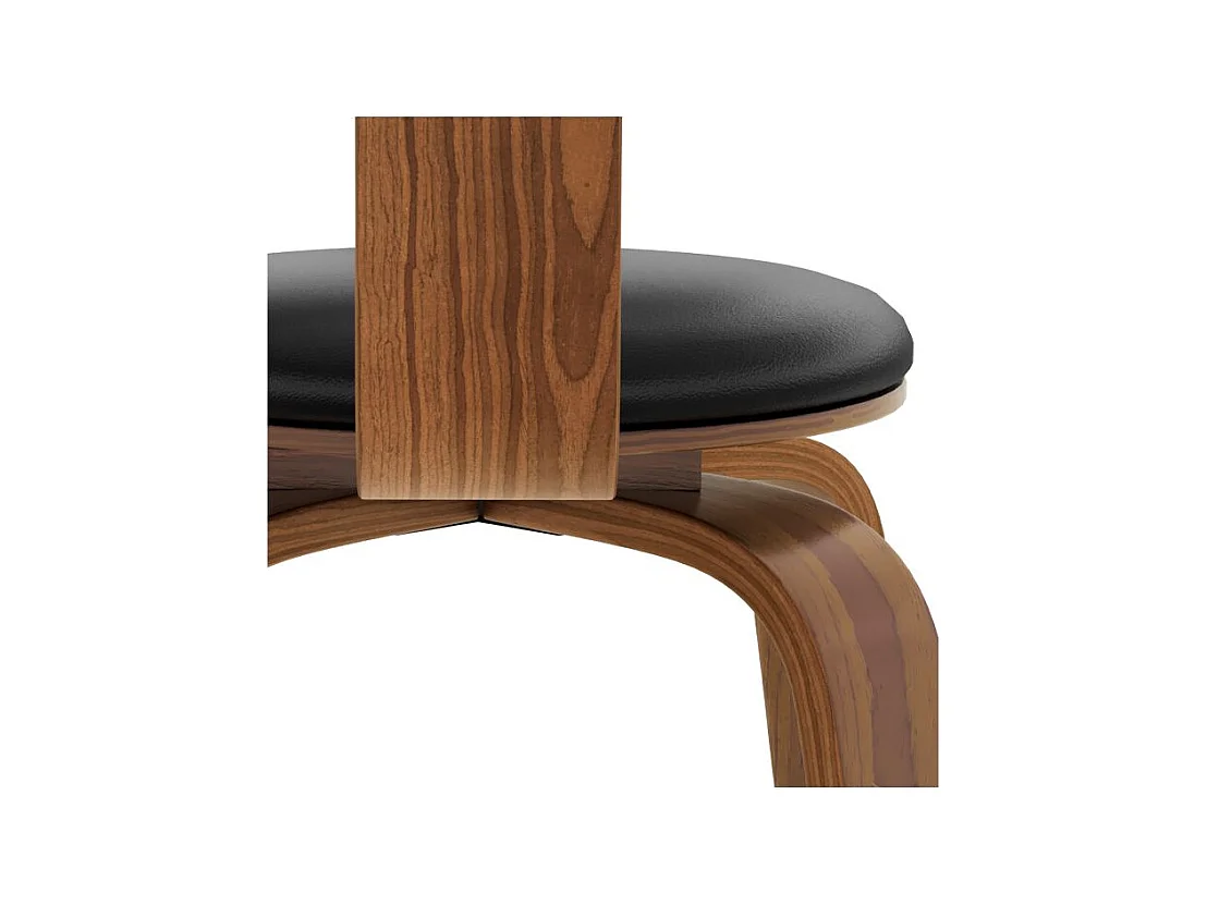 Silla con reposabrazos de cuero sintético negro - Harold