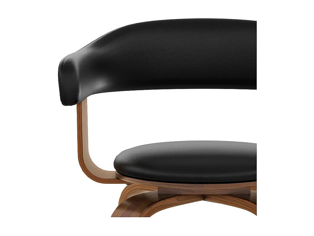 Sedia con braccioli in pelle sintetica nera - Harold