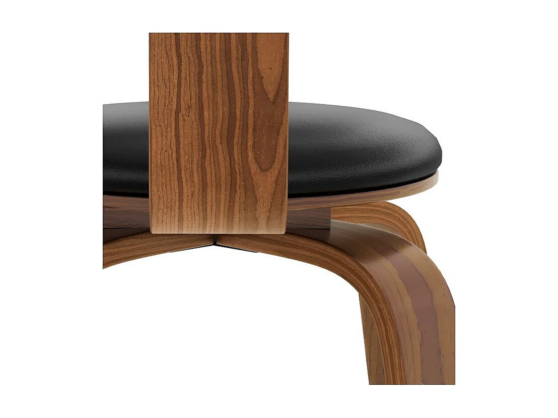 Sedia con braccioli in pelle sintetica nera - Harold