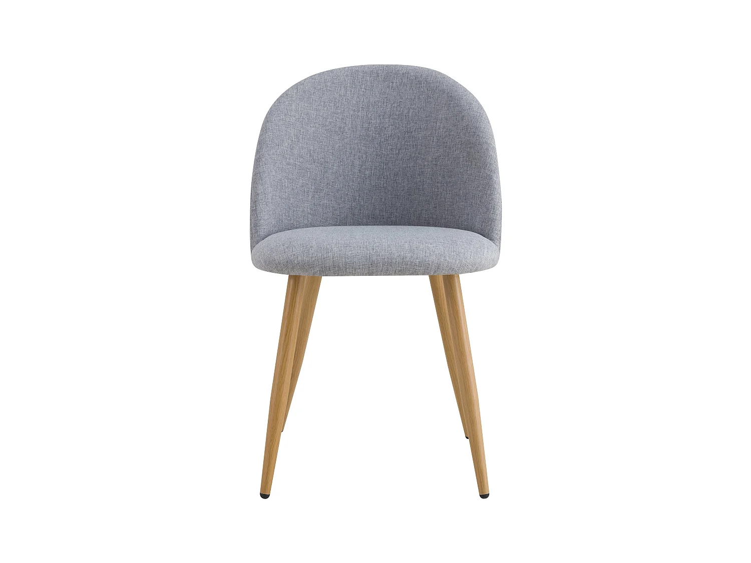 Set di 2 sedie Cozy in tessuto grigio chiaro e gambe in metallo effetto legno