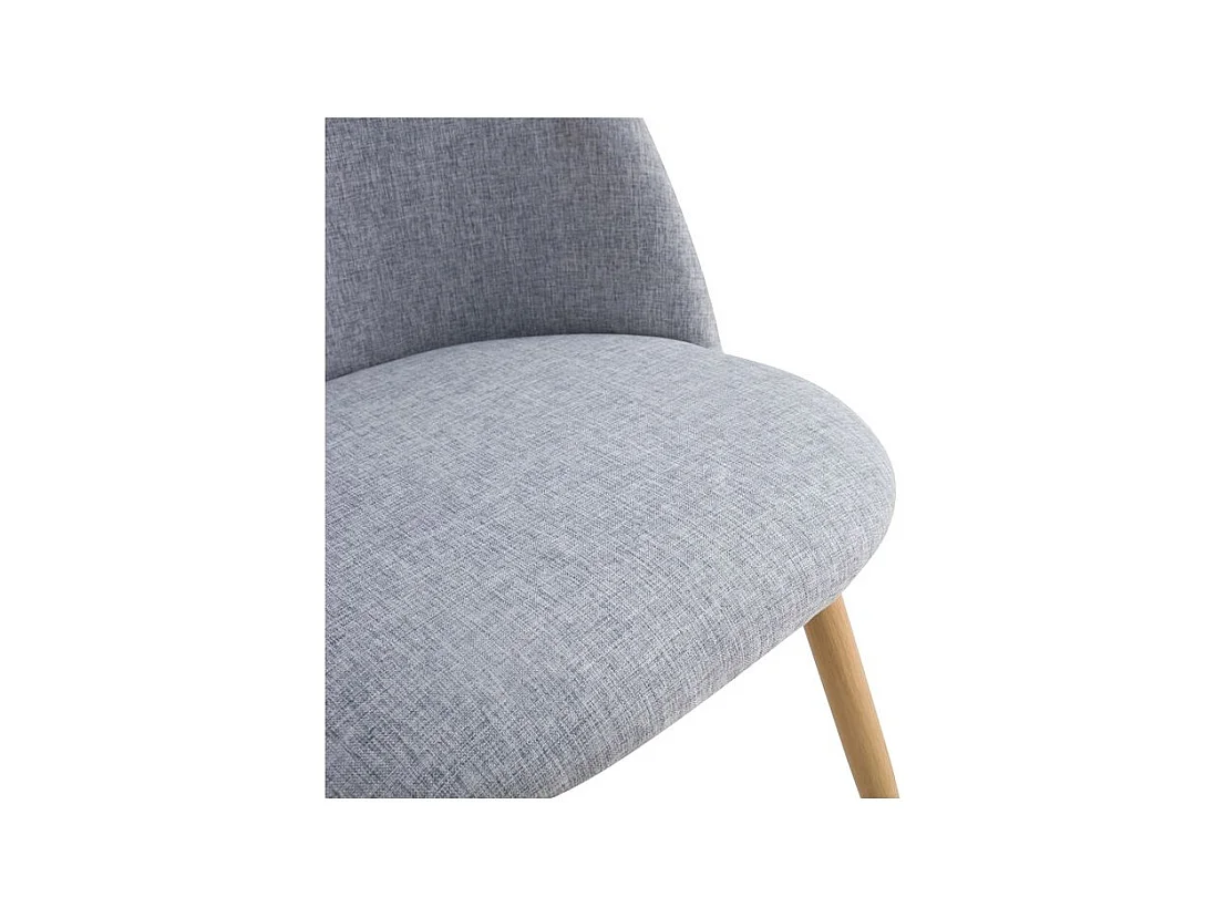 Set di 2 sedie Cozy in tessuto grigio chiaro e gambe in metallo effetto legno