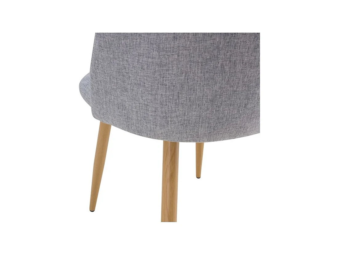 Set di 2 sedie Cozy in tessuto grigio chiaro e gambe in metallo effetto legno