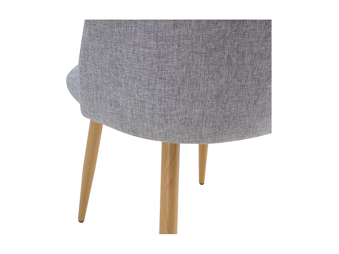 Juego de 2 sillas Cozy de tela gris claro y patas de metal efecto madera