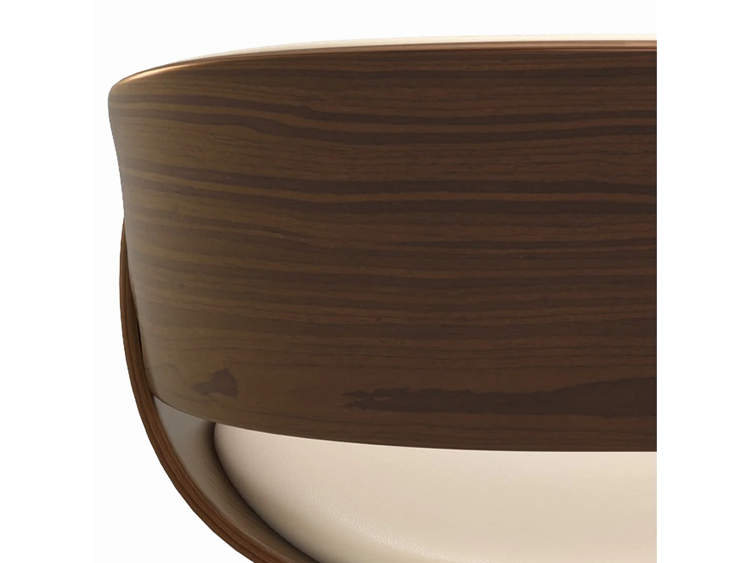 Sedia Polo beige in similpelle e legno di noce