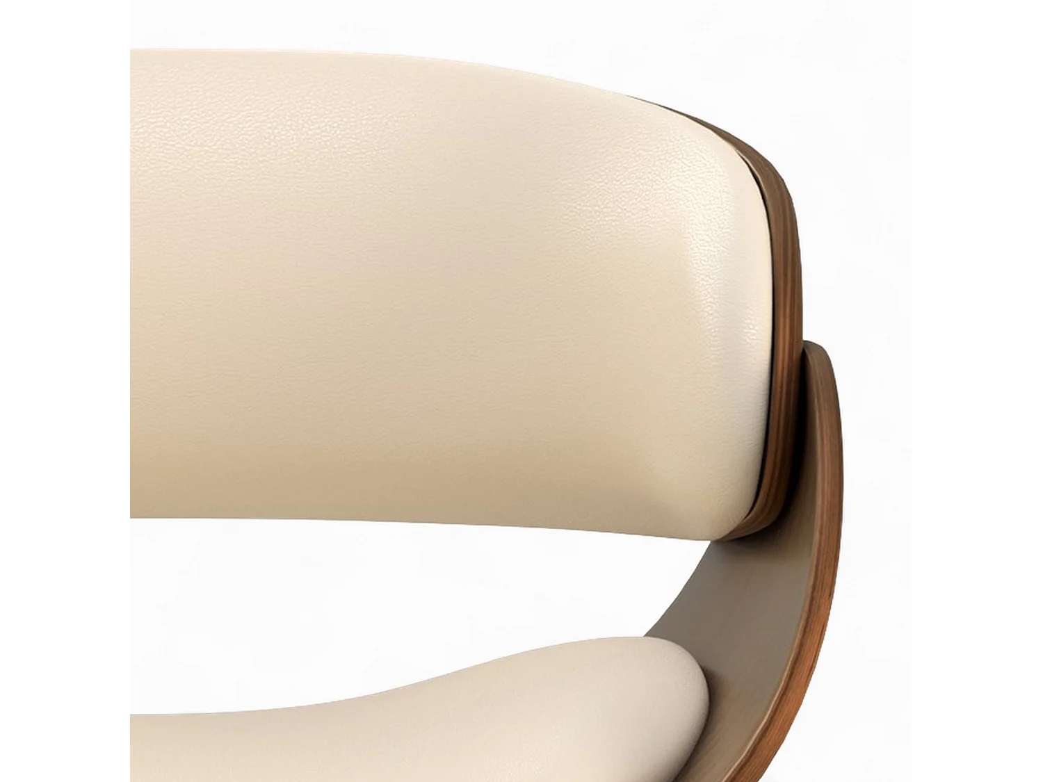 Sedia Polo beige in similpelle e legno di noce