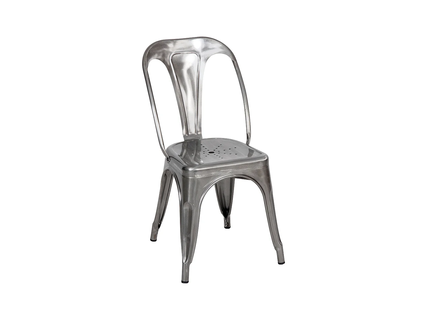 Lote de 2 sillas Indus cromadas de metal cromado para una decoración retro a bajo precio