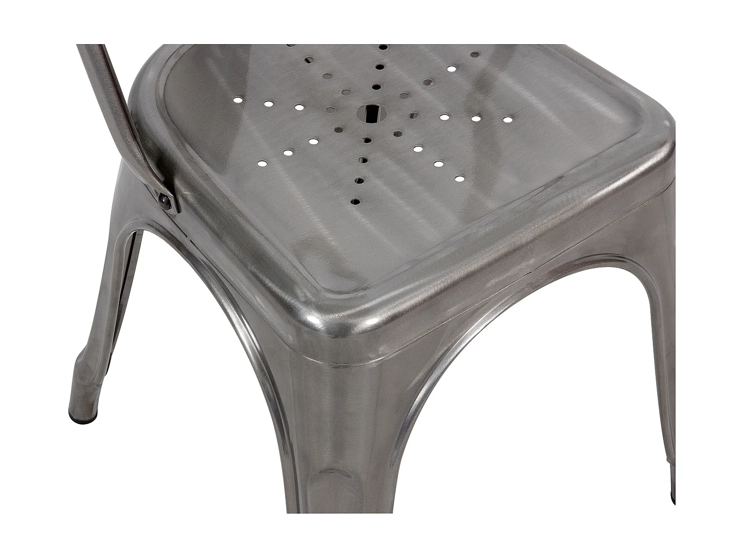 Lote de 2 sillas Indus cromadas de metal cromado para una decoración retro a bajo precio