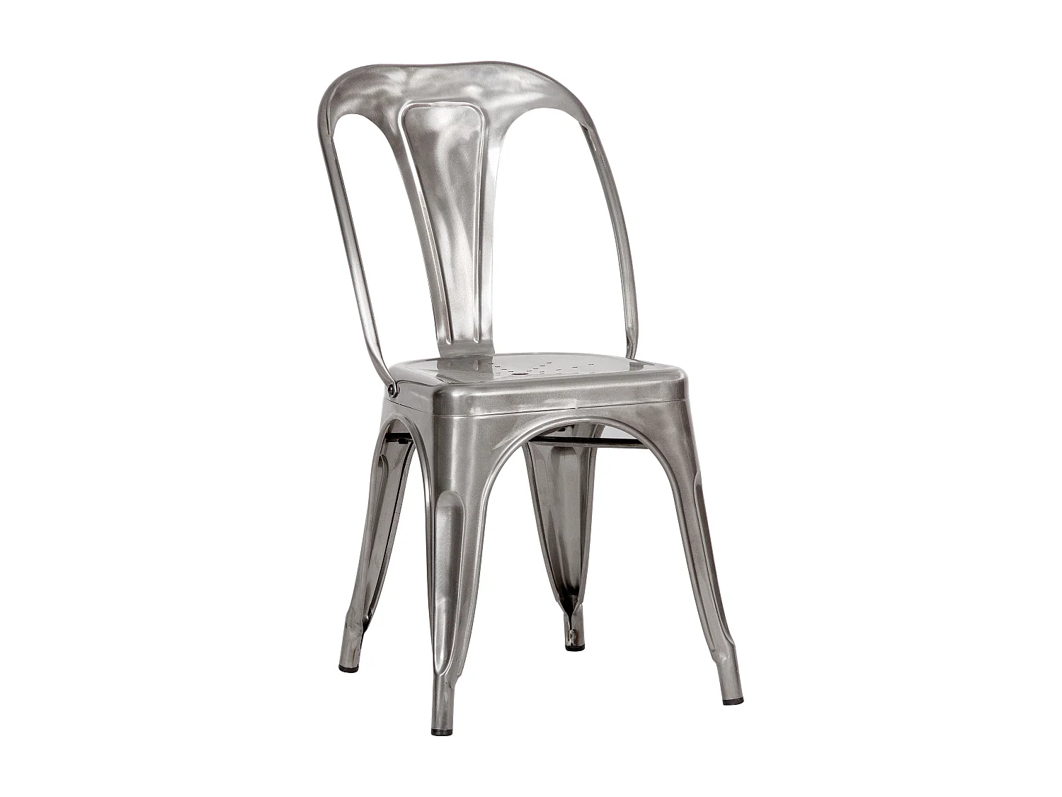 Lote de 2 sillas Indus cromadas de metal cromado para una decoración retro a bajo precio