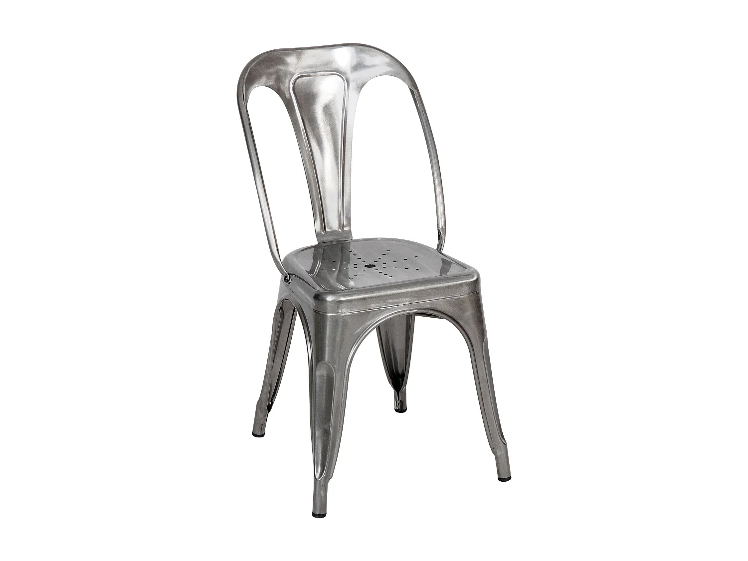 Lote de 2 sillas Indus cromadas de metal cromado para una decoración retro a bajo precio