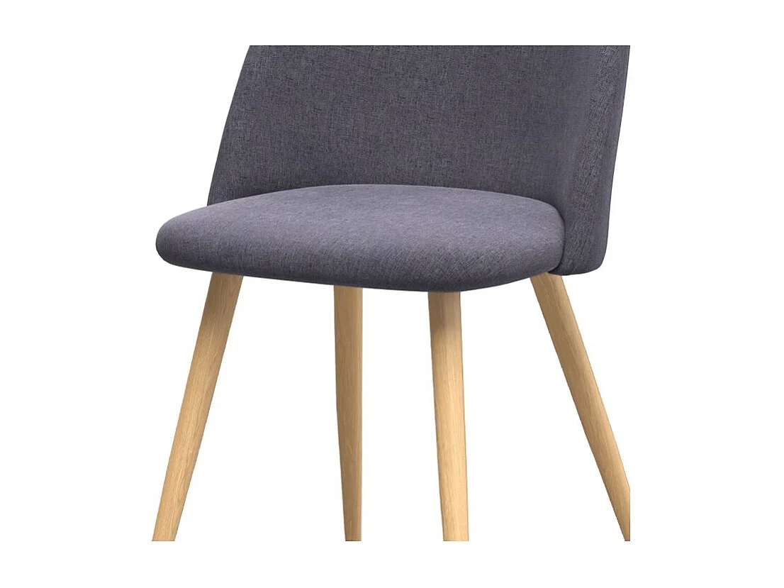 Set di 2 sedie Cozy in tessuto grigio scuro con gambe in metallo effetto legno