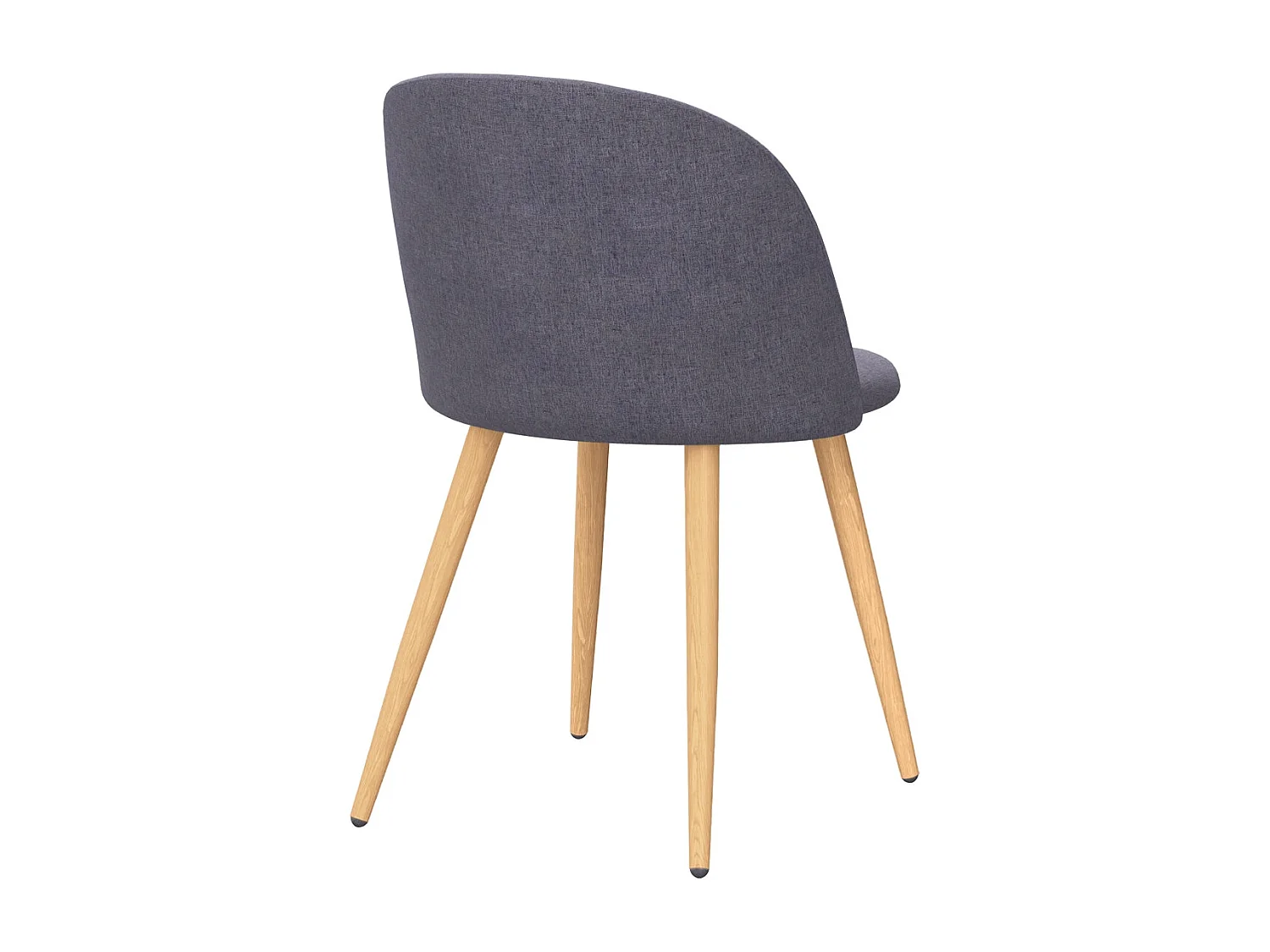 Set di 2 sedie Cozy in tessuto grigio scuro con gambe in metallo effetto legno