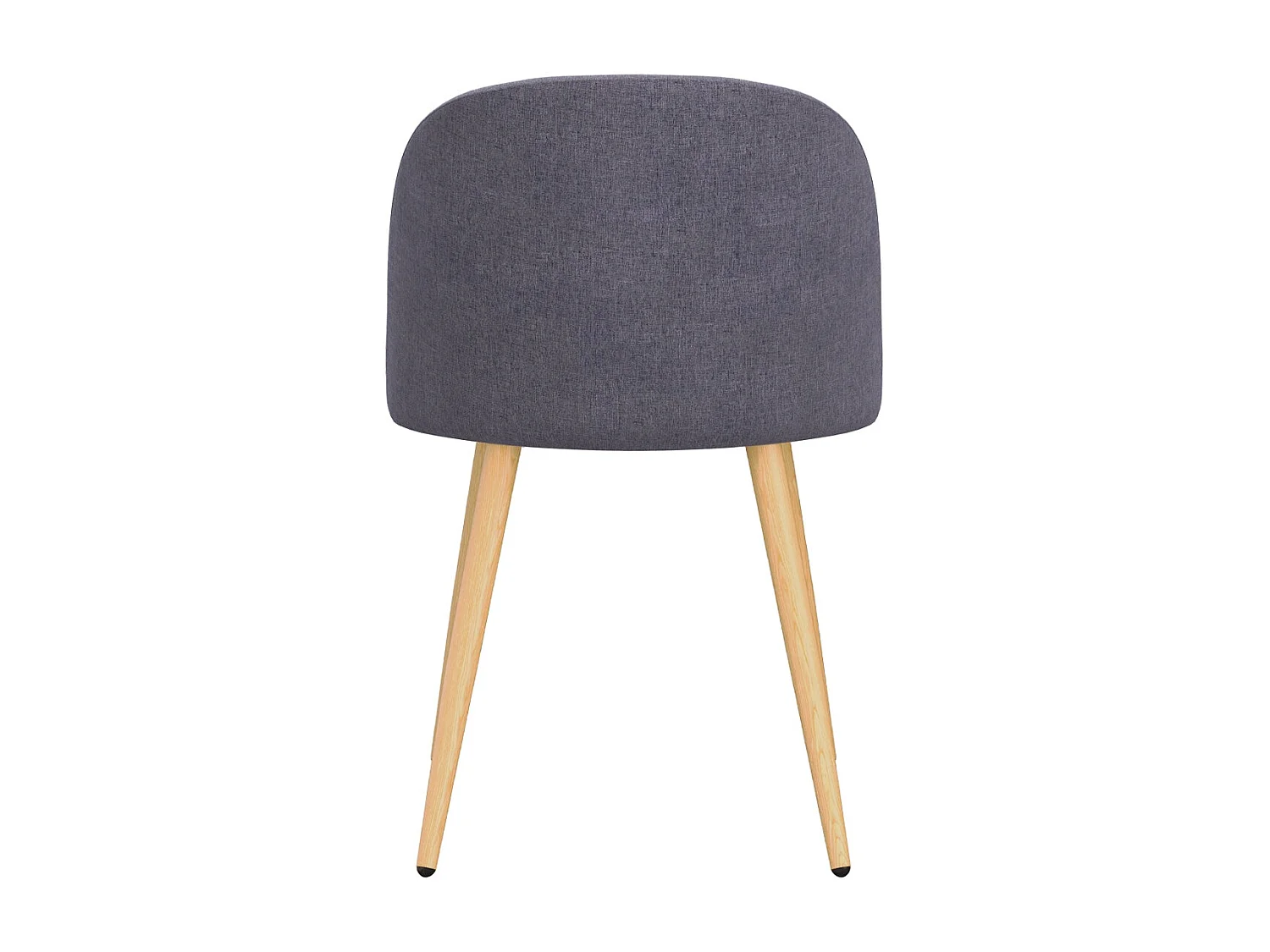 Set di 2 sedie Cozy in tessuto grigio scuro con gambe in metallo effetto legno