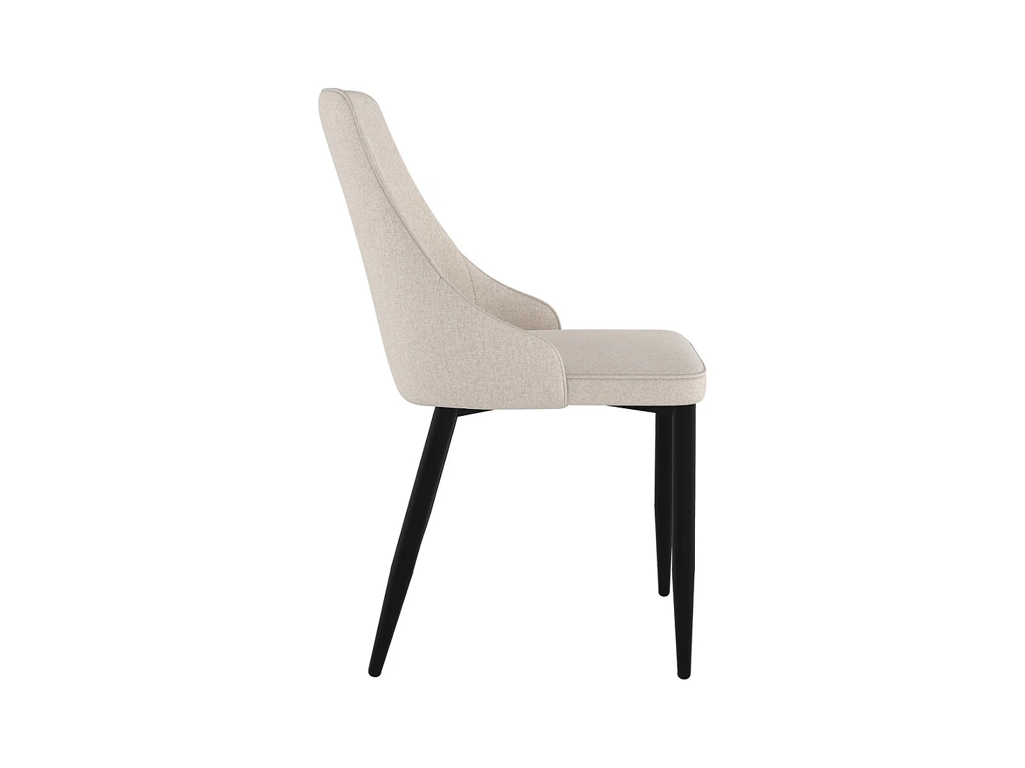 Lot de 2 chaises en tissu beige et pieds en métal - Pipo