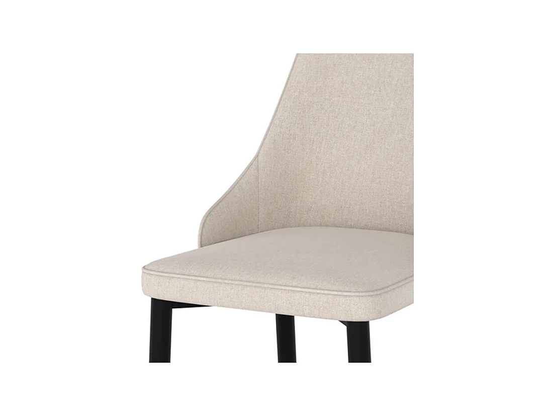 Lot de 2 chaises en tissu beige et pieds en métal - Pipo